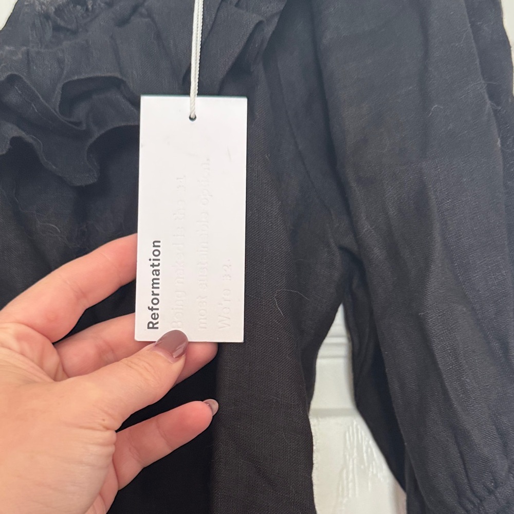 Reformation Black Ruffle Mini Dress - Picture 3 of 7